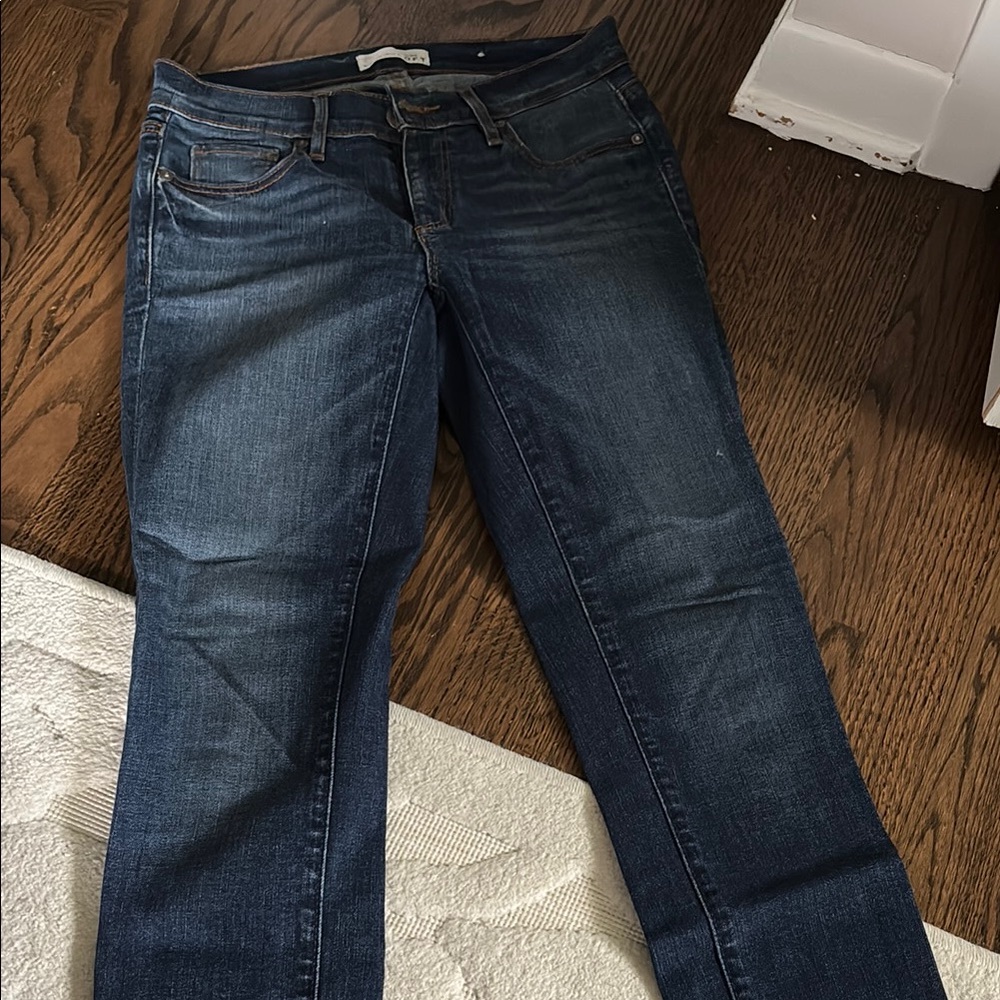LOFT Blue Straight Leg Jeans with Classic Indigo Wash